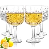 CYEER 6 Stück Cocktailgläser 450ml, Likörgläser mit Stielm, Schnapsgläser, Cordial Gläser, Schnapsgläser mit Stiel, Tequila-Schnapsgläser, Sherry-Gläser für Party Festival Tequila Ouzo Vodka