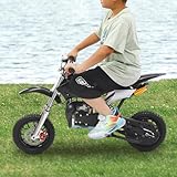 Apriltop 8 Zoll Motorrad 49cc, Hand Zug Start, Dirt Bike, Scheibenbremsen vorne und Hinten, Max Belastung 80kg, Schwarz