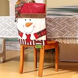 MoSundi Festliche Stuhlhussen mit Weihnachtsmann- und Schneemann-Designs für den Einsatz in Esszimmer, Restaurants und Veranstaltungen (Bx)