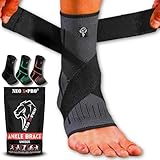 NEO X-PRO Sprunggelenkbandage - Einstellbares Fußbandage - Flexible knöchelbandage - Ultradünn Fußgelenkbandage - Komfortabel - Rechte und Linke Fußgelenk - Damen und Herren (M, Schwarz)