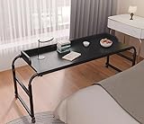 ZHFASDS üBerbetttisch FüRs Bett,Arbeiten Essen Heim Leseschreibtisch Verstellbar Auf Rollen Ausziehbarer Beistelltisch Schlafzimmer-Nachttisch Laptop-Tisch(Color:Schwarz)