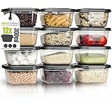idea-station Vorratsdosen mit Deckel 12 x 300 ml - anthrazit - stapelbares Frischhaltedosen Set - perfekt als Snackbox für Kinder oder Gefrierdosen einsetzbar