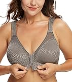 DotVol Damen Vollschalen Vorne Vershcluss Starker Halt Ohne Bügel Große Größen Funktioneller Minimizer BH(Grau,95D)
