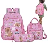 Generico Schulrucksack, Capbara-Federtasche, lustige Lunch-Taschen für Schule, Shopping, Reisen, Pendler, Studenten, Jungen und Mädchen
