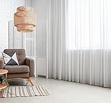 Weiße Voile, halbtransparente Vorhänge mit Kräuselband und Bleibandabschluss,Luftig, modern und langlebig für jedes Fenster,Gardinen und Vorhangsysteme Online-Shop (150 x 300 cm (HxB))
