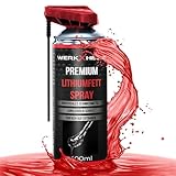 WerkXheld Schmierfett-Spray 400ml | Hochwertiges Mehrzweckfett, Sprühfett, Polfett, Lithiumfett & Lagerfett | Ideal als Fließfett für Fenster, Türen, Scharniere, Industrie, Haushalt, Auto & Fahrrad