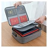 OIFAODAO Dokumententasche, Dokumentenhalter mit Reißverschluss, abschließbare Aktenbox, Archivboxen, Dokumenten-Organizer(Grey)