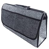 L & P Car Design L&P A227 Kofferraumtasche Auto aus Filz mit Klett Autotasche 48 x 14 x 28 cm Organizer Kofferraum KFZ Tasche Filz Grau