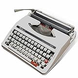 JiangyanBD Retro altmodische manuelle Schreibmaschine, traditionelle tragbare manuelle Schreibmaschine, Vintage-Schreibmaschine für einen nostalgischen Fluss, erhältlich in zwei Farben (weiß, schwarz)