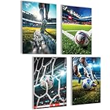 mojoliving Fussball Poster Set Fussball Geschenke Jungen Fussball Deko Fussball Kinderzimmer Fußball Bilder Poster Fußball Geschenk Fussball Junge Fußball Geschenke für Jungs Fussball Geburtstag