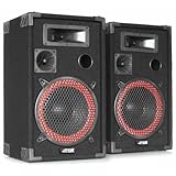 MAX XEN-3510 Passive PA Lautsprecher Set, 700 Watt Partyboxen Set, 10 Zoll Passiv, Disco, DJ Party Lautsprecher, Lautsprecherboxen, 10 Zoll - Schwarz