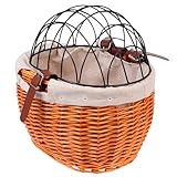 JOINPAYA Fahrradkorb aus Rattan Handgewebter Vielseitiger Einkaufskorb mit Stabiler Befestigung Geeignet für Haustiere und Alltag Honigfarben Zufällige Farbe Zufällige Farbe