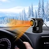 Auto Heizung 12V 150W, Tragbare Autoheizung Heizlüfter 2 in 1 Heizung & Ventilator, N1 Windschutzscheibe Entfroster Demister, Zusatzheizung fürs Auto, 360° Drehbar, Stecker für Zigarettenanzünder