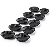 Grizzly Tartelette Förmchen, 10x Mini Tartelette Förmchen Ø 11 cm, antihaftbeschichtet, Backformen Set, für Mini Obstboden, Mini Torteletts und Mini Tarte