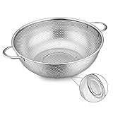 Herogo Sieb 28cm, Edelstahl Küchensieb Seiher mit Griff, Mikroperforiertes Nudelsieb Abtropfsieb für Ablaufen und Spülen Gemüse / Obst / Nudeln / Reis, Hochwertiges & Spülmaschinenfest