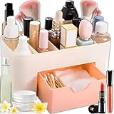 Retoo Kosmetik Organizer mit Schublade und Sechs Fächern für Make-up, Aufbewahrungsbox für Bad, Büro, Küche, Lagerung Kosmetische Schminktisch, Kosmetikorganiser für Nagellack, Beautyprodukte, Creme