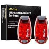 Dorlle LED Sicherheitslicht Blinklicht Schulranzen 2er Set， Blinkende Warnleuchte für Laufen， Kindersicherheit Rucksack Sportbeutel， mit Armband， Haustiere， Rot