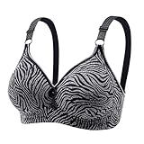 Gepolsterte Bralette für Damen, große Größe, keine dünnen Körbchen, drei Camouflage-Unterwäsche, geraffte Seite, bequem, atmungsaktiv, ohne BH, niedrige Unterstützung, Sport-BHs für Frauen, Schwarz ,