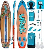 UPWELL 340x84x15cm Aufblasbares Breites Stand Up Paddling Board mit Sitz, Sup Paddle Boards für Erwachsene und 2 Personen, Sonoran