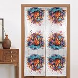 ChenGua Fengshui-Türvorhänge für Tür, Privatsphäre, Trennwände, Vorhang für Schlafzimmer, Küche, Dekoration, 86,4 x 142,2 cm, 2 Paneele, bunte Noten-Gitarre