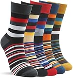 Alster Herz* Socken Bunt Herren 43-46, Lustige gemusterte Baumwolle Socken Männer Business Ringelsocken (DE/NL/SE/PL, Alphanumerisch, Einheitsgröße, Regular, Regular, 5 Paar - A0574)