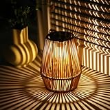 KagoLing Solar Laternen für Außen, 1 Stücke Solarlampen für Draußen im Böhmischen Stil mit LED-Glühbirne Hängend/Stehend Handgestrickte Solarlampen für Terrasse Garten Innenhof Balkon Deko weihnachten