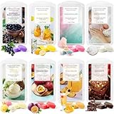 LA BELLEFÉE Duftwachs Wax Melts 100% Sojawachs Raumduft Duftkerze, insgesamt 48 Würfel (560g) - 8 Verschiedene Düfte, Pfirsich Bellini, Schokolade, Babypuder, Zitronensoda usw.