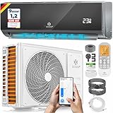KESSER® Klimaanlage SET Split - mit WiFi/App Funktion Klimagerät - Kühlen A++/ Heizen A+ -12000 BTU/h (3.400 Watt) Sehr Leise, Kältemittel R32 - Fernbedienung, Timerfunktion - Inkl. Montagematerial