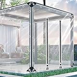 Transparente Abdeckplane für den Außenbereich, wasserdichte PVC-Abdeckung für Regen- und UV-Schutz, strapazierfähige wetterfeste Plane