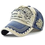 Tioamy Baseball Kappe Basecap Unisex einstellbare Retro Baseball Hut Freizeit Cap modischste Cotton Cap Schreiben Outdoor Hut, Einheitsgröße, Blau