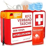 PURAHELP KFZ Verbandstasche nach aktueller Norm 2024 DIN 13164 (StVO konform) - Inkl. Beatmungstuch - Erste Hilfe Set Auto Verbandskasten 2025