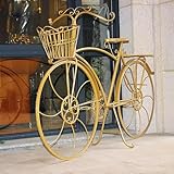 Metall Fahrrad Garten Blumenständer - Dekorativer weißer Garten Übertopf für Hochzeiten und Heimdekoration