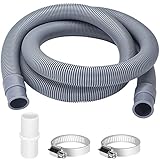 Ablaufschlauch Verlängerung für Waschmaschinen, 4M Universal Waschmaschinenschlauch, Ablaufschlauch Geschirrspüler Verlängerung Set inkl Schlauchverbinder und Schlauchschellen