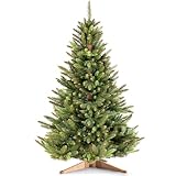 RESTILO Premium Weihnachtsbaum Künstlich 150 cm Tannenbaum mit Ständer aus Holzmaterial braunem Stamm Künstlicher Weihnachtsbaum Maya