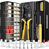 DxCRIMP Standard .062' Crimpzange Stecker Set, 2-12 Polig 3,68mm Steckverbinder und JST-SYP 2,5mm Stecker, mit 0,05-1,0 mm² Ratschen-Crimpzange & Auspinwerkzeugen, kompatibel mit Molex, JST