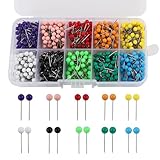 1000 Stück Karte Nagel Pinnadeln Stecknadeln Bunt Map Pins Rundkopf Stecknadeln mit Aufbewahrungsbox mit Kopf 1/8 Zoll Pinnadeln Reißnägel für DIY, Wandkarten, Bulletin Board, Kork Boards