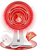 Vitaltherm RW150 Rotlichtlampe 150Watt – Infrarot Wärmelampe mit Timer & Dimmer für Schmerzlinderung, Muskelentspannung und Gesichtspflege | Perfekt für Red Light Therapy und Wellness