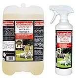 2,5 Liter Kunststoffintensivreiniger | Kunststoffreiniger Intensiv Kunststoff-Reiniger Gartenmöbel Fett Insektenkot Wetterrückstände Witterungsrückstände, Gilb, Ablagerungen, Verfärbungen, Gartenmöbel