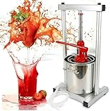 Fruchtpresse aus Edelstahl zum Entsaften von Äpfeln, Beeren, Trauben, ideal für hausgemachte Wein- und Saftherstellung, nullnull