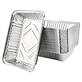 DODUOS 50 Stück Grillschalen Aluminium, 22x15x5,5cm Alu Schale Grillen, Grill Aluschalen Aluminium Tropfschalen, Einweg-Grillschale Tropfschalen Grillschale Auflaufform für Grill, Kuchen, Obst