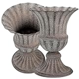Healeved 2 Stück Friedhof Gedenkblumenvase Retro Stil aus Keramik Grabschmuck Blumenhalter für Innen und Außenbereich