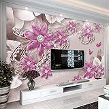 Schmuck Und Blumen 3D Tapeten Büro Wohnzimmer Sofa Schlafzimmer Tv Hintergrund Wand Dekoration-150cm×105cm