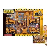 Hutnncg Bauauto-Set für Kinder,BAU-Spielfahrzeug-Set - Trägheits-Konstruktionsauto-Spielzeug zum Schieben und Losfahren,Fördert Fantasie und Kreativität. Druckguss-Spielfahrzeug-Set für Kinder ab 3