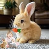 Byffoer Hüpfendes Kaninchen, Interaktives Elektronisches Haustier Plüschhasenspielzeug mit Geräuschen Bewegungen Wackeln Hasen Kuscheltiere Osterhase Plüschtier