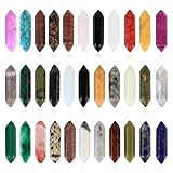 20 Stk Heilende Kristalle Steine Sets, Edelsteine Sechseckige Heilkristalle Set, Kristalle Heilsteine Set, Chakra Steine Zauberstab Rosenquarz Crystals für Reiki Meditation Spirituelle Deko Geschenke