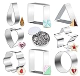 absolove 24 Stück Ausstechformen, 8 Stile Mini Ausstechformen Weihnachten Set, Plätzchenausstecher Edelstahl, Cookie Cutter für DIY Sanwich, Gemüse, Obst, Fondant