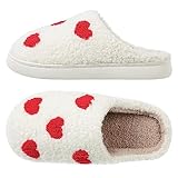 Solutra Hausschuhe Damen Plüsch Winter, Warme Pantoffeln Herren Slippers Damen, Flauschige weiche rutschfeste hauspantoffeln damen (39/40 EU, Kleine Liebe)
