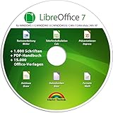 Libre Office Suite 2024 - kompatibel zu Word, Excel, PowerPoint - inkl. 1.000 Schriften und PDF Handbuch für Win 11, 10, 8.1, 7