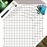 KESSER® Teichzaun Gartenzaun Steckzaun Komplettset Metall 5x Oberbogen Rund Inkl. Handschuhe, 1x Hammer + 6 Befestigungsstäben, Zaun zum stecken für Garten, Gitterzaun Set Freigehege für Tiere