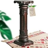 livasia edle Blumensäule Holz im Antik-Look – 60cm – Dekosäule aus Albiziaholz, Handgefertigt, Nachhaltig und Einzigartig aus Bali, Perfekt für Wohnzimmer, Flur oder Garten (Braun)